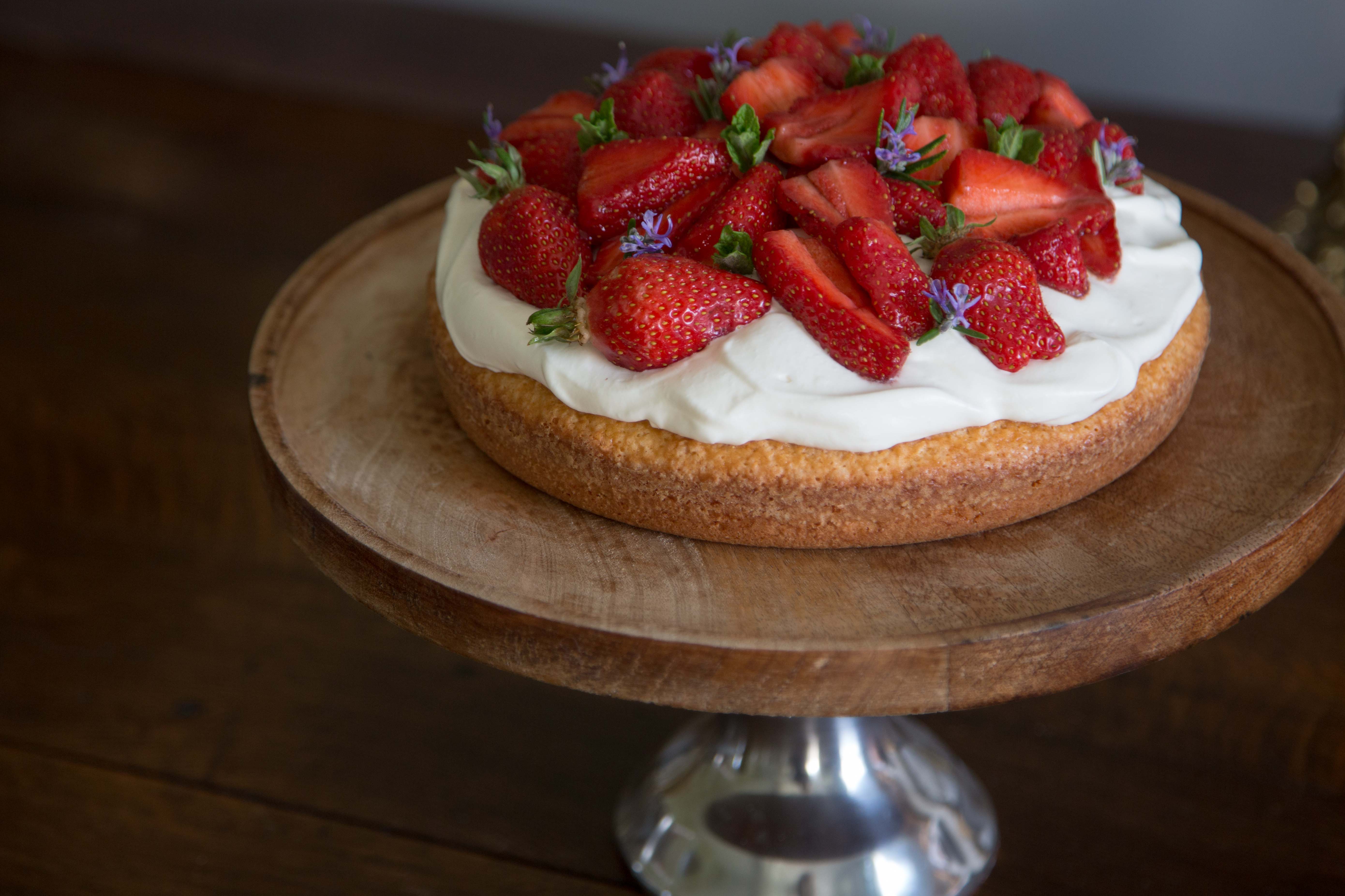 Balsamic Strawberry and Whipped Cream Yogurt Cake Recipe Sarah Sharratt