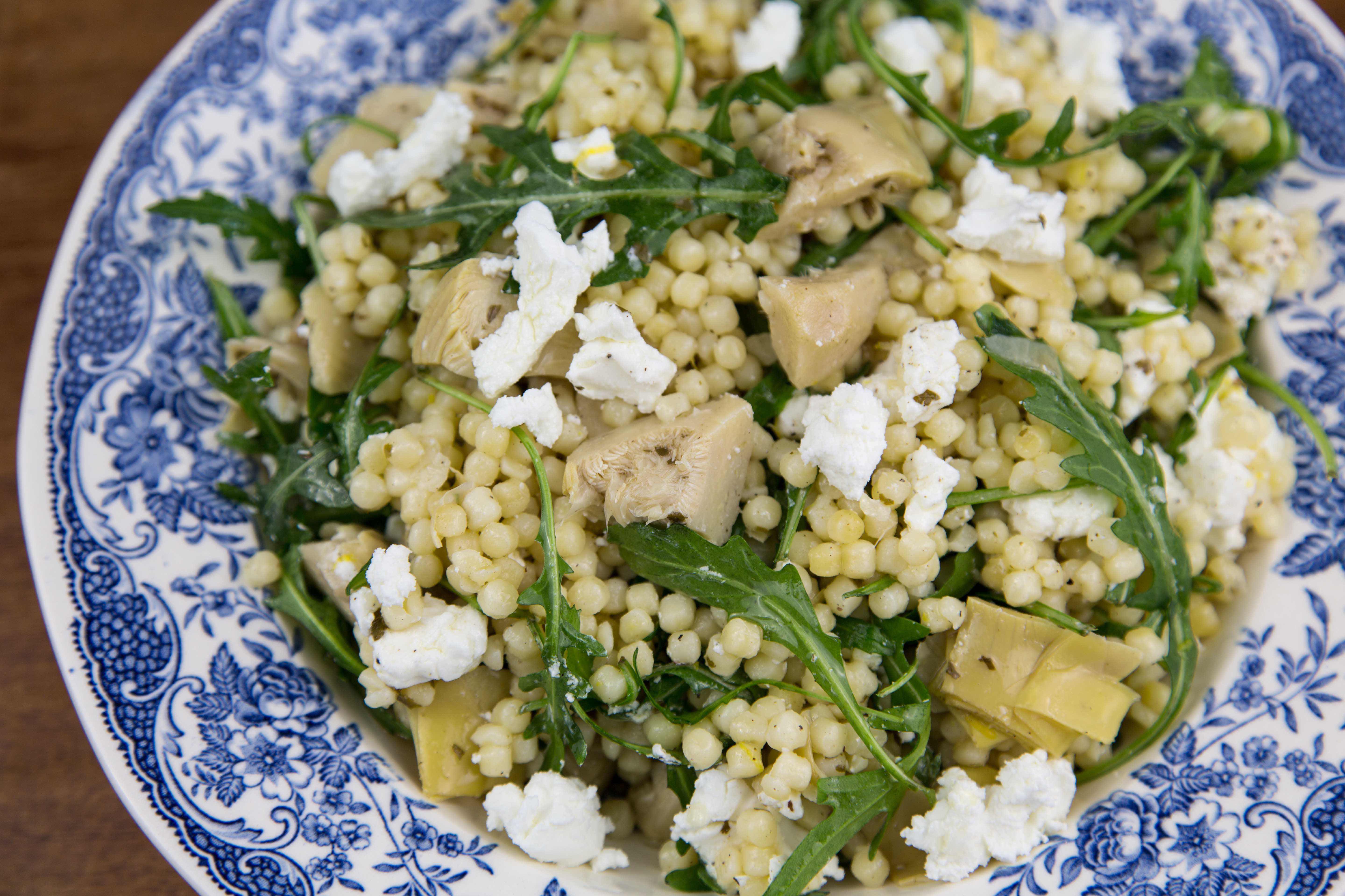 Artichoke, Arugula and Goat Cheese Pasta Salad Recipe Sarah Sharratt