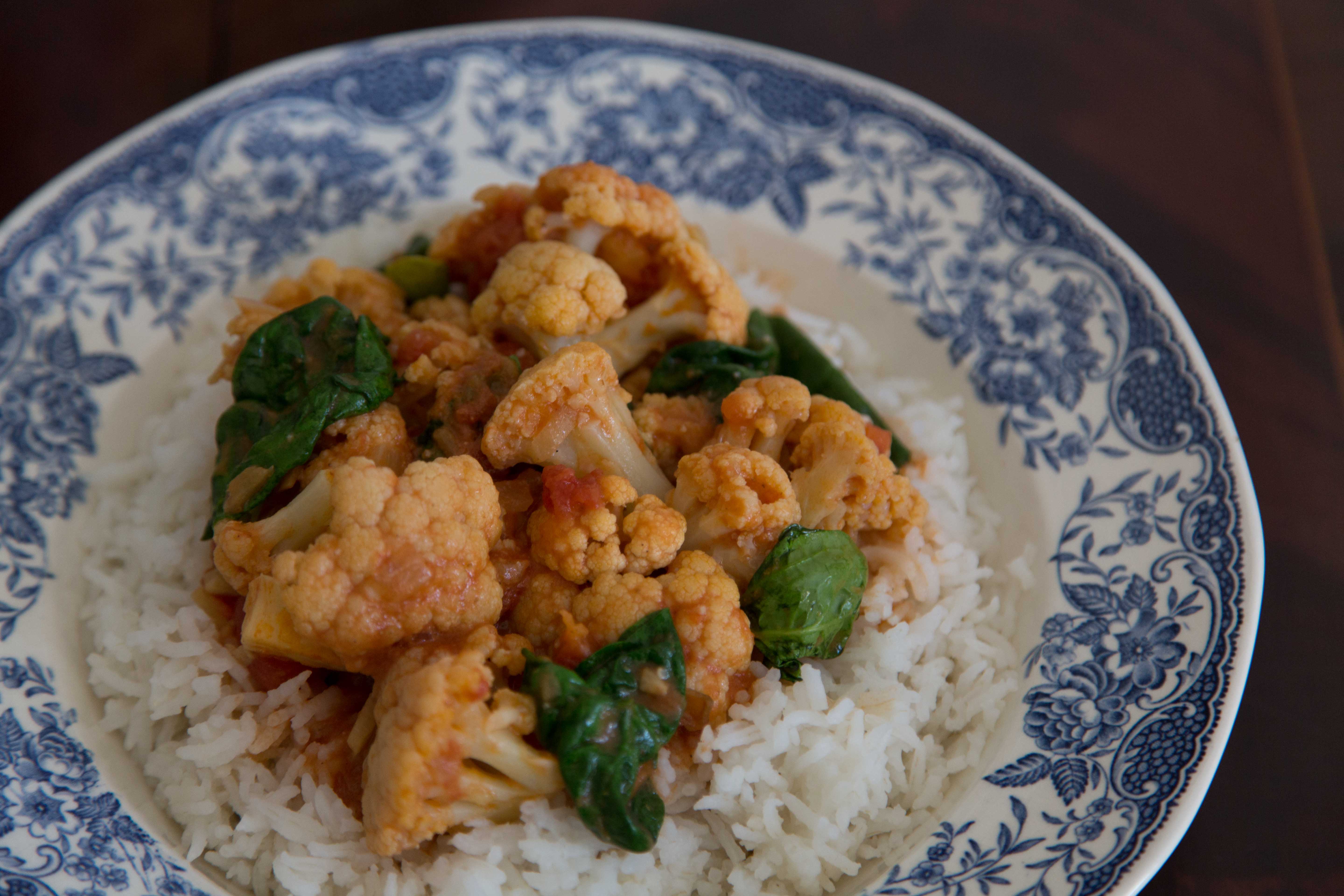 Spiced Cauliflower and Spinach with Coconut Milk Recipe Sarah Sharratt